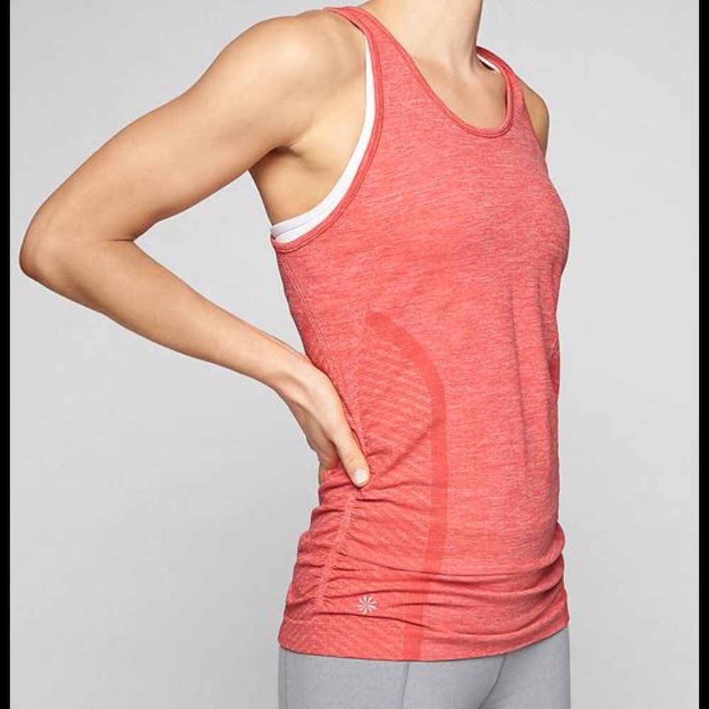 Athleta Speedway Heather Tank top Women's coral Sleeveless Sport Top Sz XS